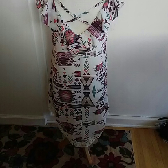 Very Cute Multi color White/Rust/Brown Dress - Picture 4 of 4
